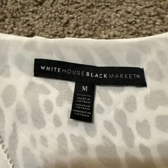 White House Black Market‎ Medium Zebra Overlay Sheer Office Career Bell Sleeve - Picture 4 of 12